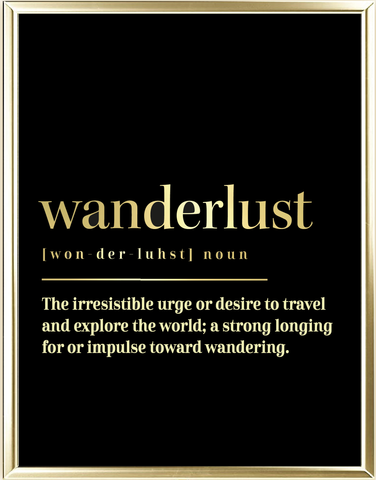 Wanderlust Dictionary Foil Wall Print