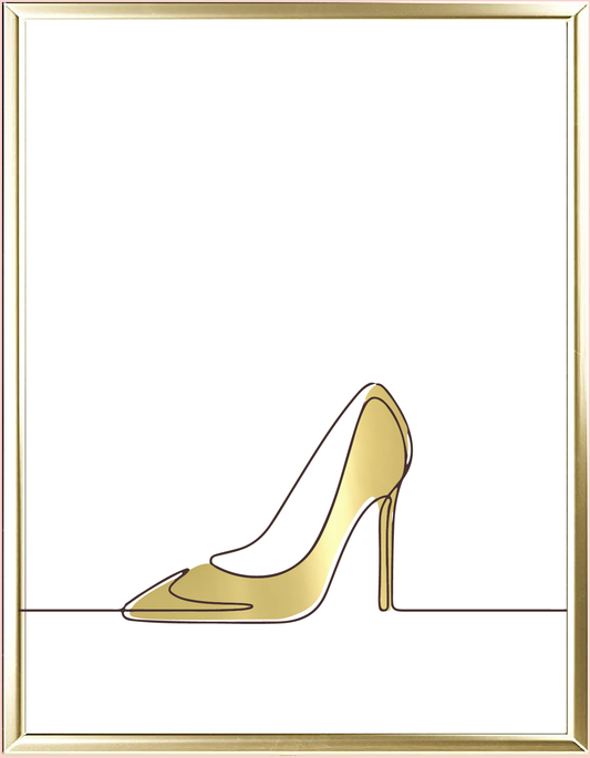 Heels Line Drawing Foil Wall Print
