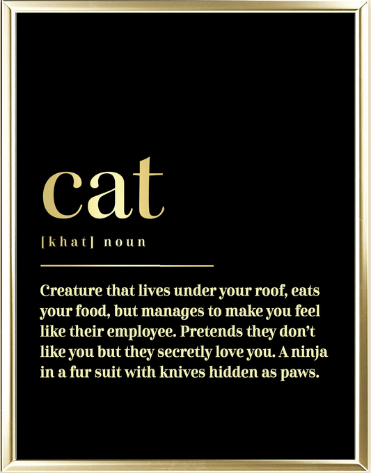 Cat Dictionary Foil Wall Print