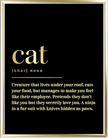 Cat Dictionary Foil Wall Print