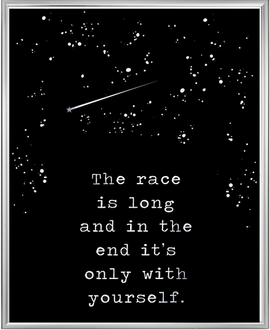 Race Is Long Foil Wall Print