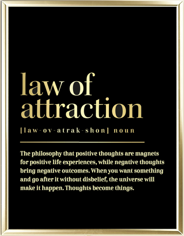 Law Of Attraction Dictionary Foil Wall Print