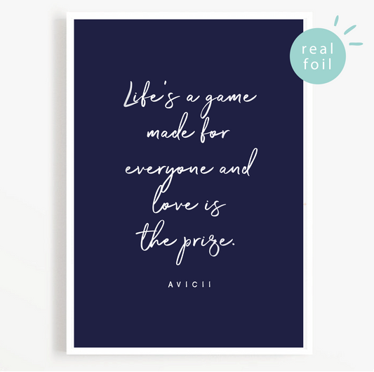 Love Is The Prize Foil Wall Print