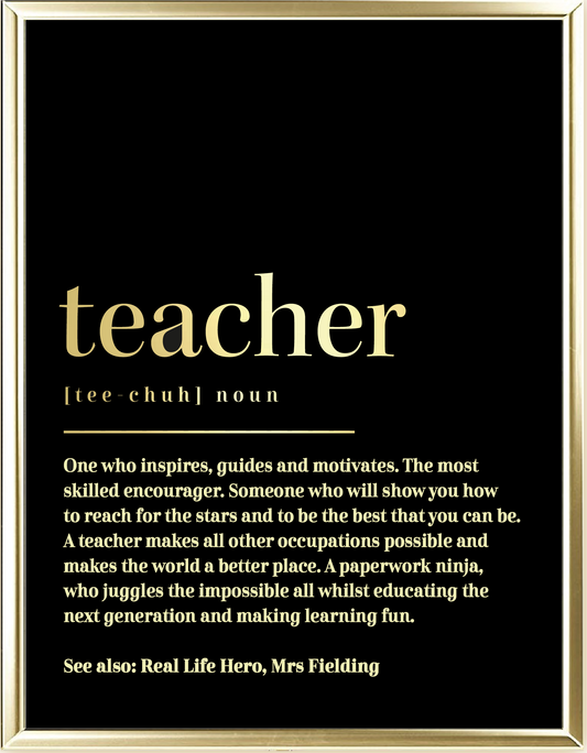 Custom Teacher Dictionary Foil Wall Print