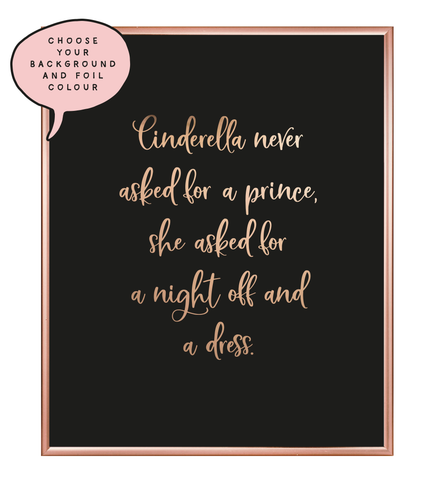 Cinderella Foil Wall Print