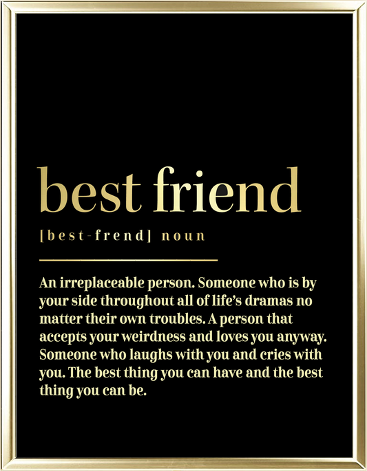 Best Friend Dictionary Foil Wall Print