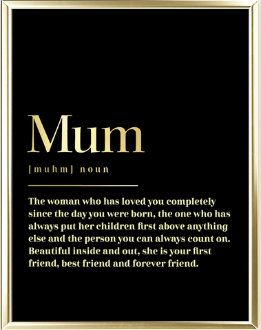 Mum Dictionary Foil Wall Print