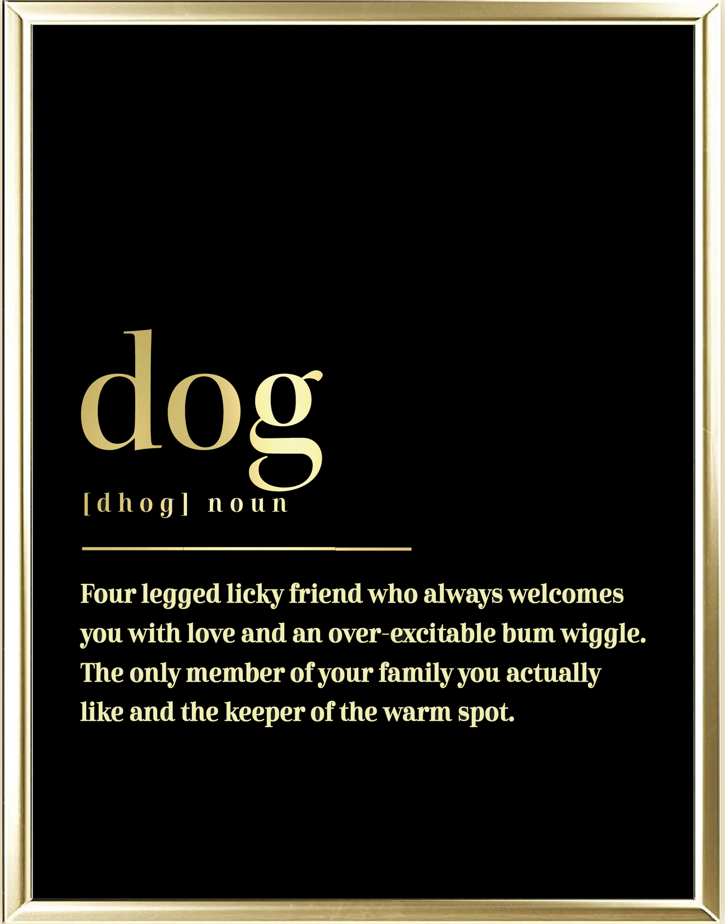Dog Dictionary Foil Wall Print