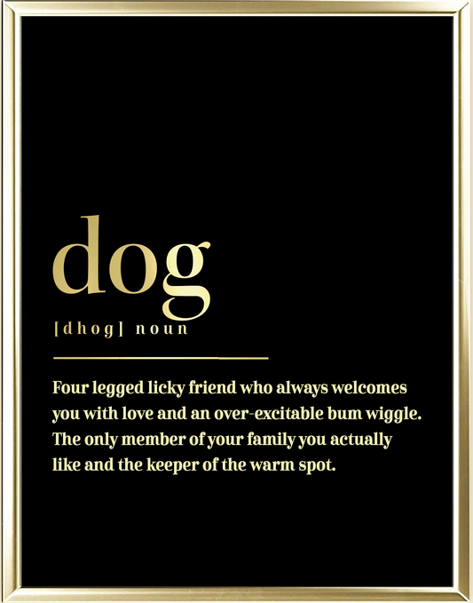 Dog Dictionary Foil Wall Print