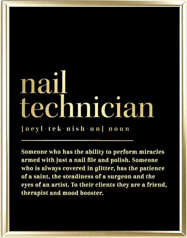 Nail Technician Dictionary Foil Wall Print