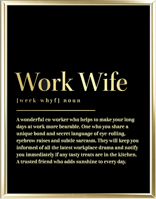 Work Wife Dictionary Foil Wall Print