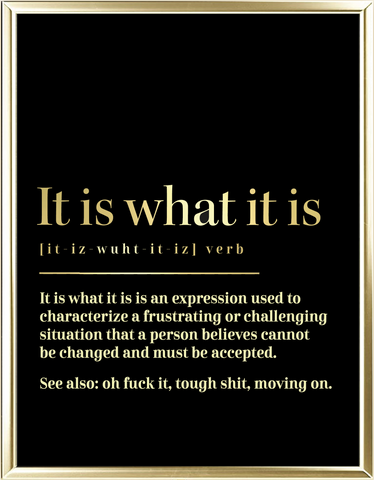It Is What It Is Dictionary Foil Wall Print