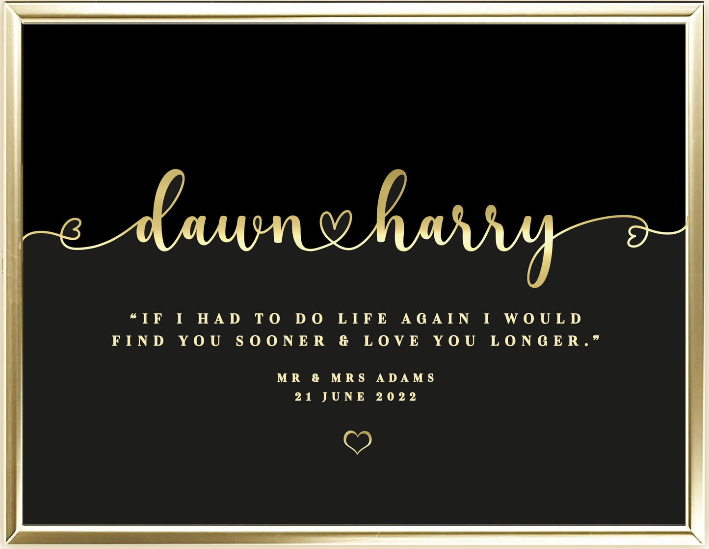 Find You Sooner Custom Wedding Real Foil Wall Print