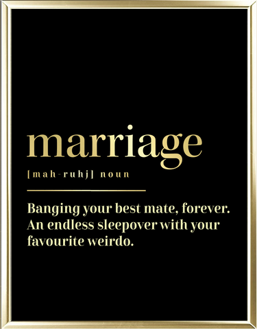Marriage Dictionary Foil Wall Print