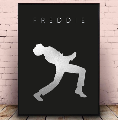 Freddie Mercury Sillohette Foil Wall Print