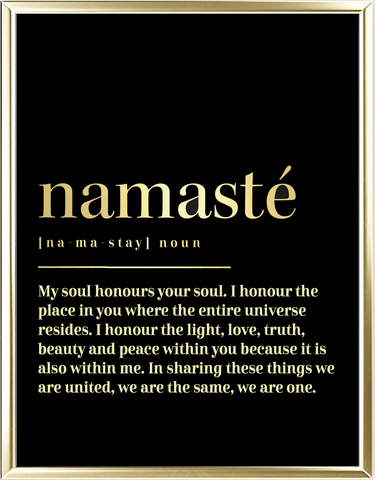 Namaste Dictionary Foil Wall Print