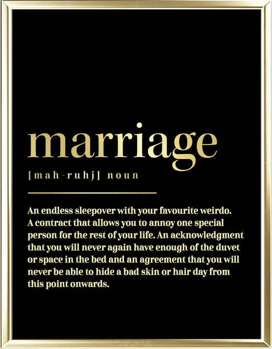 Marriage Dictionary Foil Wall Print