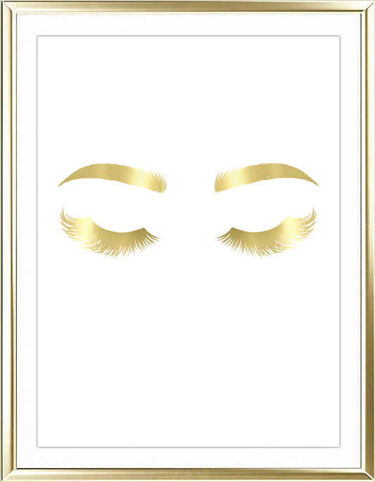 Eyelashes Foil Wall Print