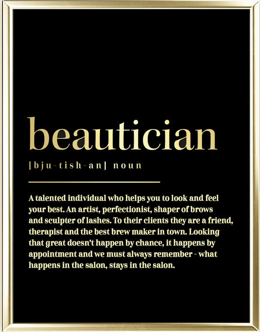 Beautician Dictionary Foil Wall Print