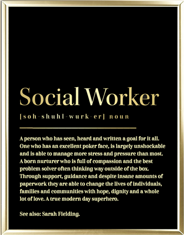 Social Worker Dictionary Foil Wall Print