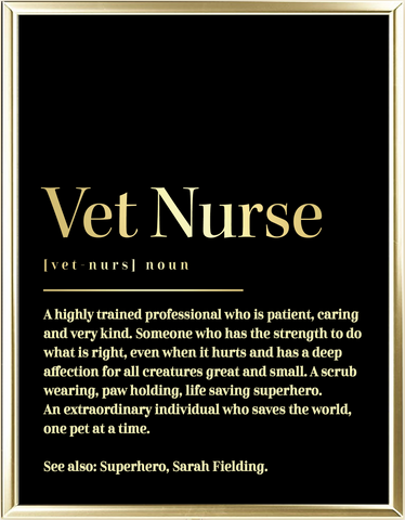 Vet Nurse Dictionary Foil Wall Print
