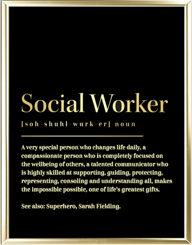 Social Worker Dictionary Foil Wall Print