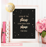 Look At The Stars Foil Wall Print