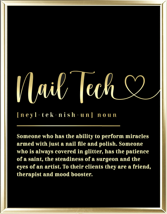 Nail Tech Dictionary Foil Wall Print