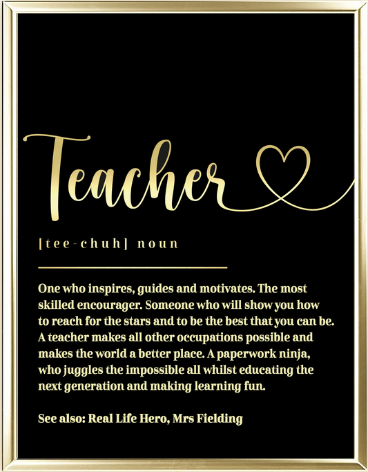 Custom Teacher Dictionary Foil Wall Print