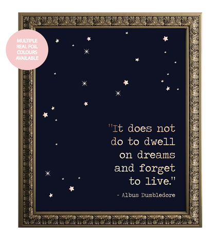 Dwell On Dreams Star Foil Wall Print