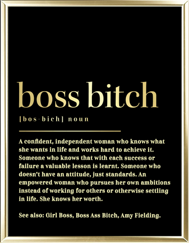 Custom Boss Bitch Dictionary Foil Wall Print