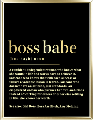 Custom Boss Babe Dictionary Foil Wall Print