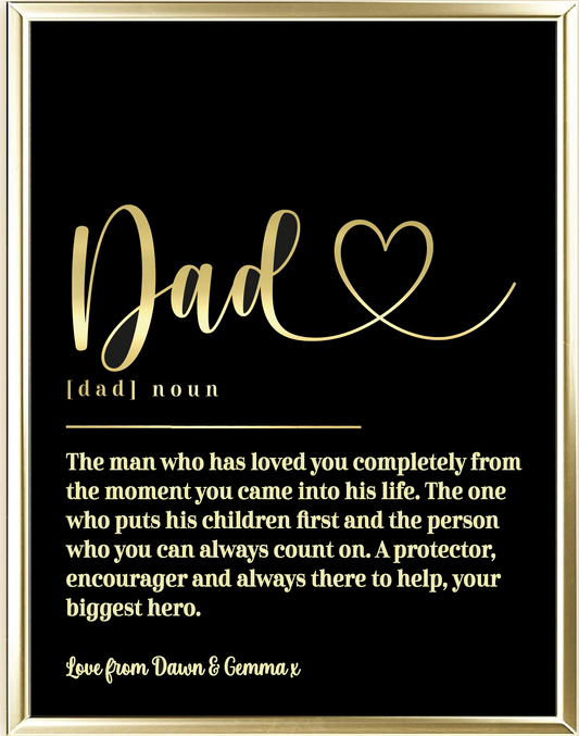 Dad Dictionary Foil Wall Print