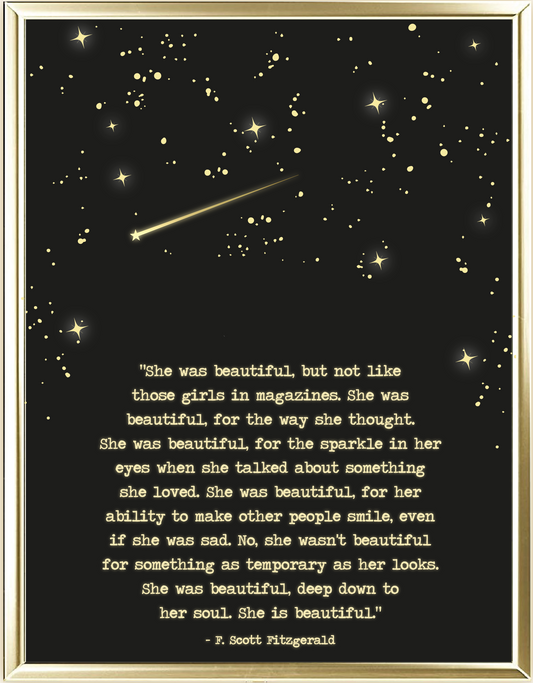 She Was Beautiful Foil Wall Print