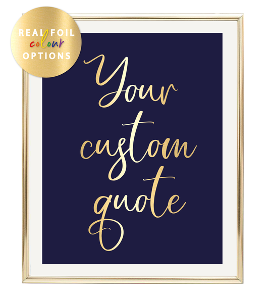 Custom Real Foil Wall Print