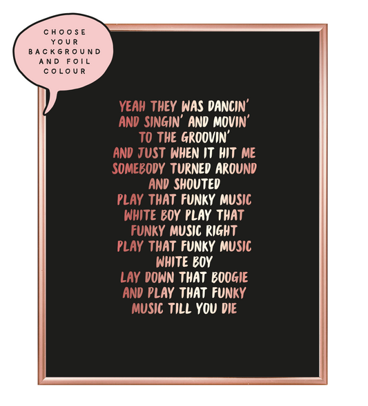 Funky Music Foil Wall Print