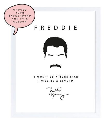 Freddie Mercury Foil Wall Print
