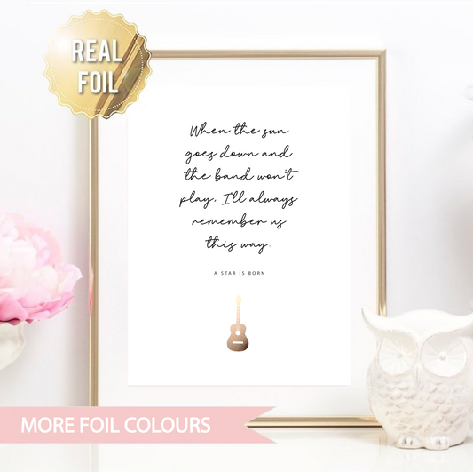 Remember Us Guitar Foil Wall Print