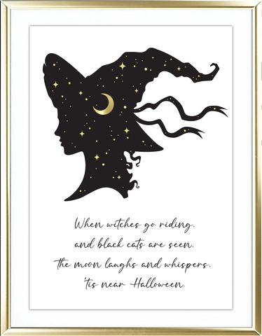 Witches Go Riding Foil Wall Print