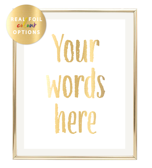 Custom Real Foil Wall Print