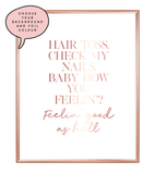 Hair Toss Foil Wall Print