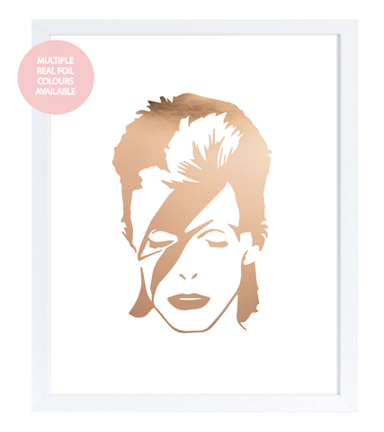 Bowie Silhouette Foil Wall Print