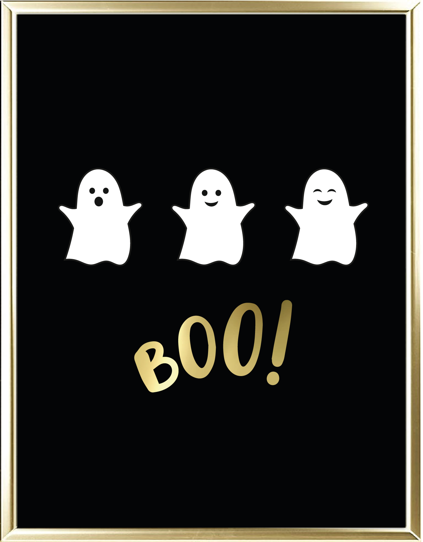 Cute Ghost Foil Wall Print