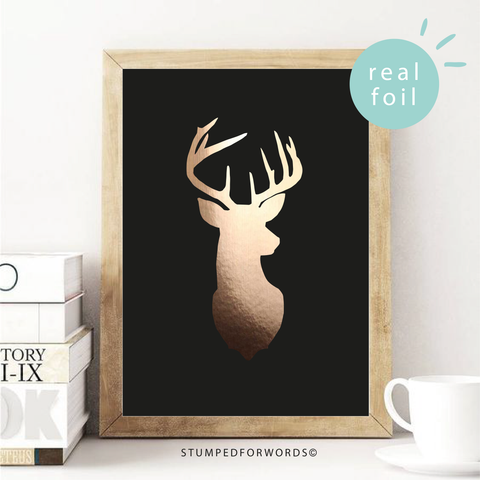 Deer Foil Wall Print