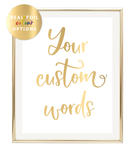 Custom Real Foil Wall Print