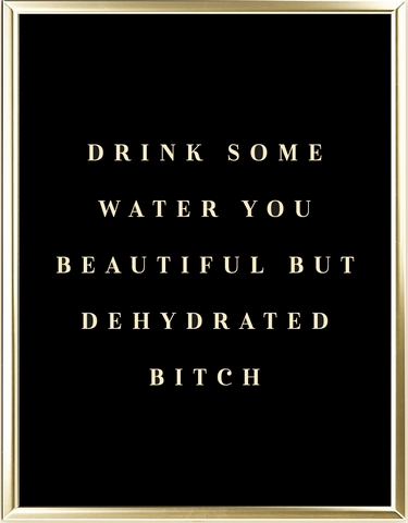 Drink Some Water You Beautiful But Dehydrated Bitch Foil Wall Print