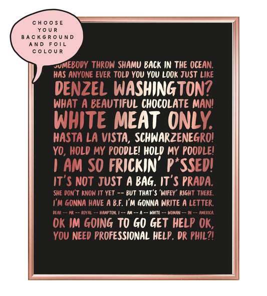 White Chicks Foil Wall Print
